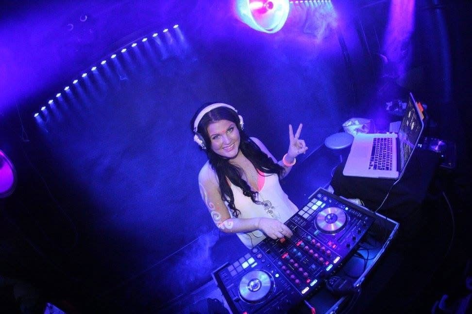 Nightclub dance floor with lights and crowd