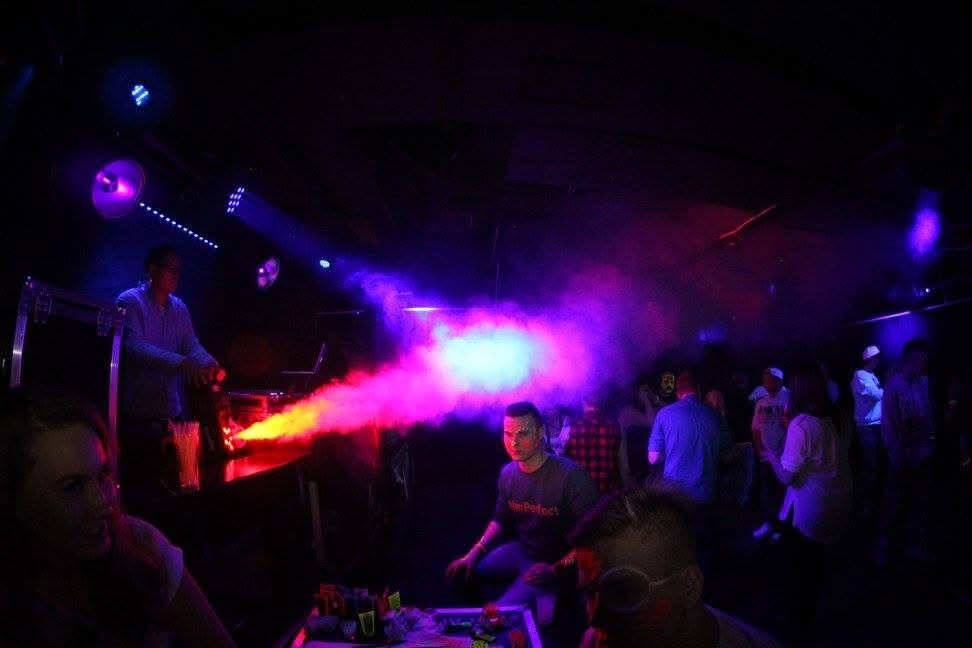 DJ booth and club lighting