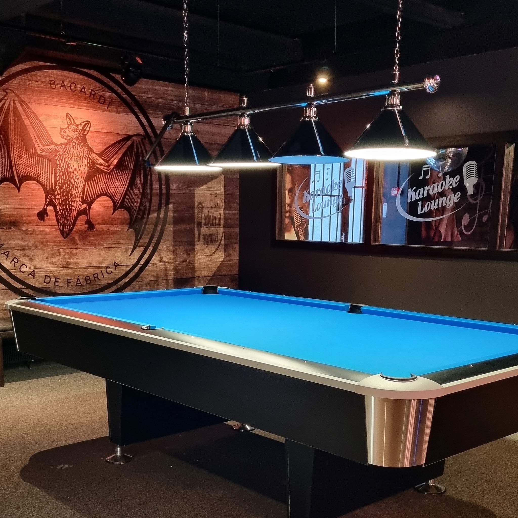 Billiard table and cue ball